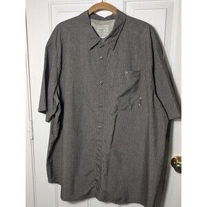 Merrell Button Shirt Mens 2XL Gray S/S Opti-wick UPF 30+ Lightweight Outdoors